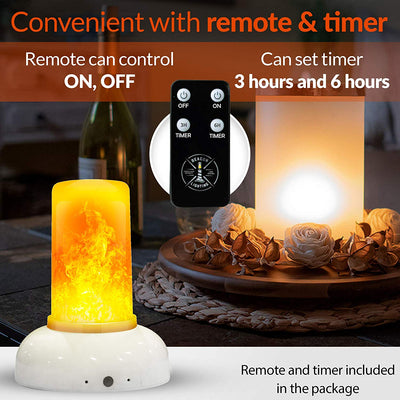 Latest Edition LED Flame Effect Light With Timer and Remote - Abamericabrand